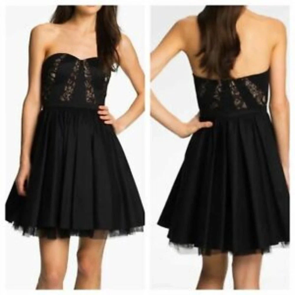New*Aiden Mattox Sweetheart Lace Fit and Flare Dress
